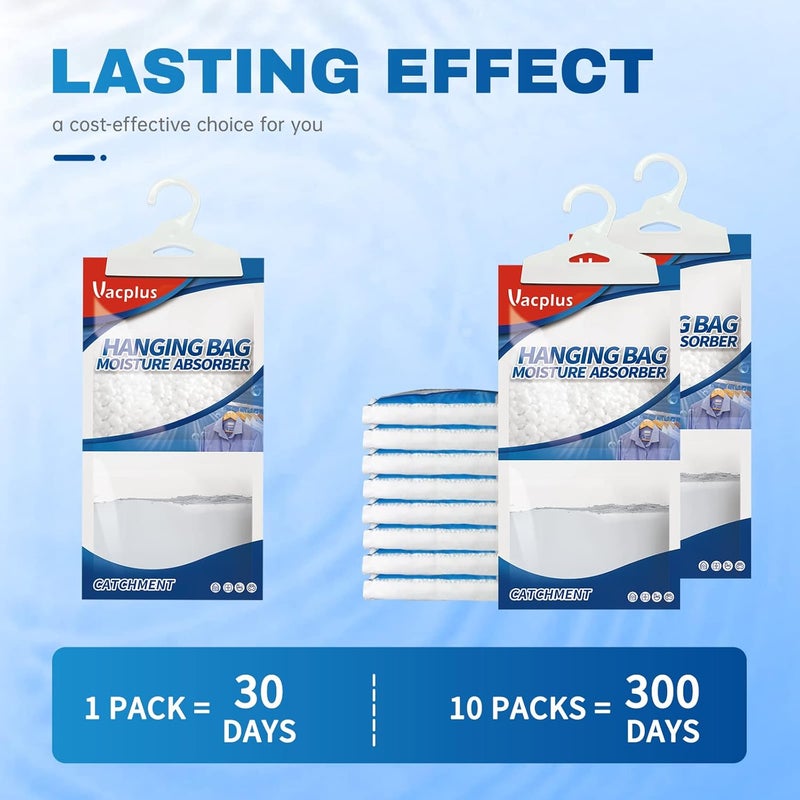 Vacplus Moisture Absorbers Packets, Fragrance Free 20 Pack, Humidity Packs, Dessicant Packets, Hanging Closet Dehumidifier Bags, Odor Eliminator for Bathroom 9.8OZ - Image 5